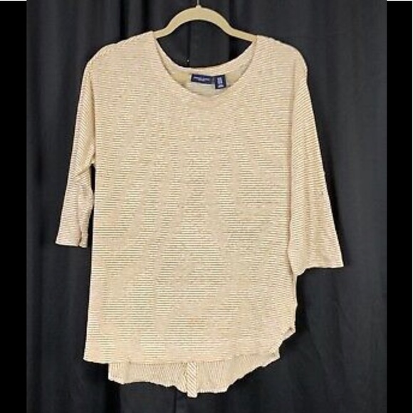 Linen Yellow Striped shirt 1x - Picture 1 of 4